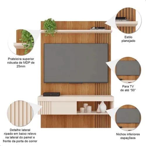 PAINEL CAEMMUN JADE 1.5 FREIJO / OFF WHITE - Foto 3