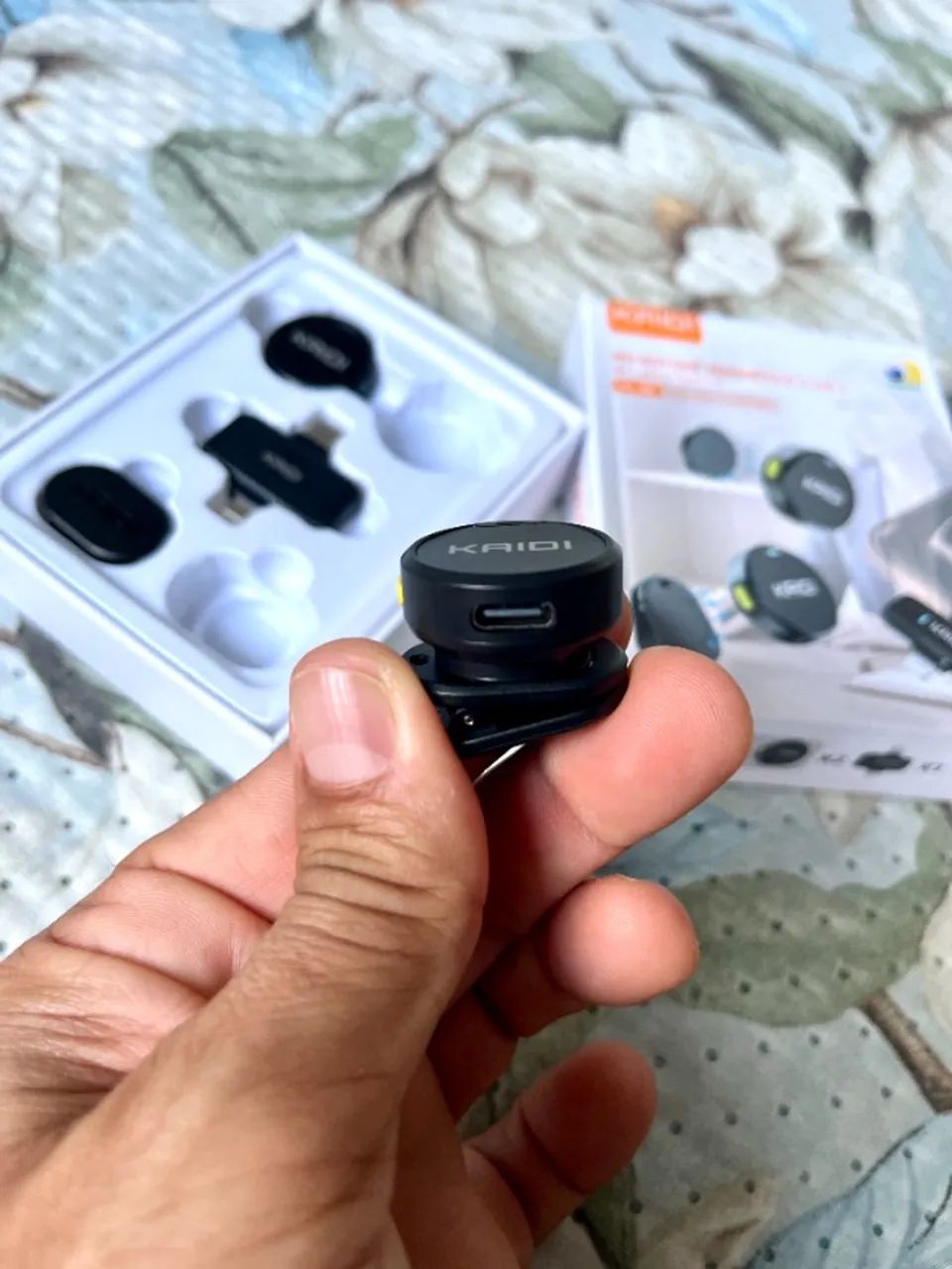 Microfone de Lapela Kaidi P1-AC Sem Fio 2 em 1 USB-C e Lightning - Foto 5