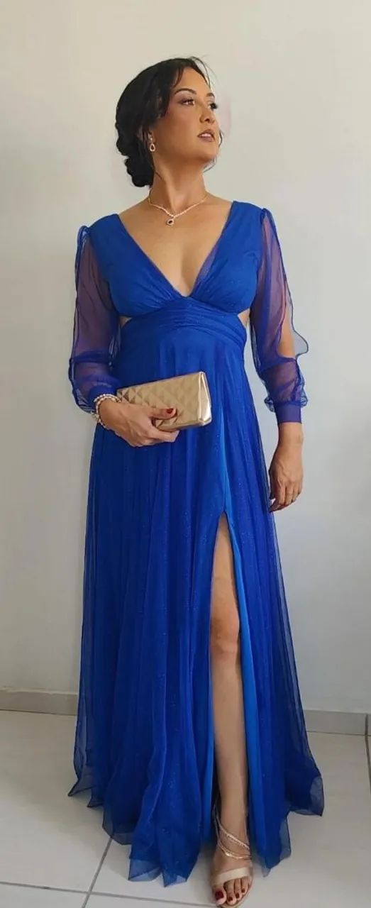 Vestido longo azul royal - Foto 2