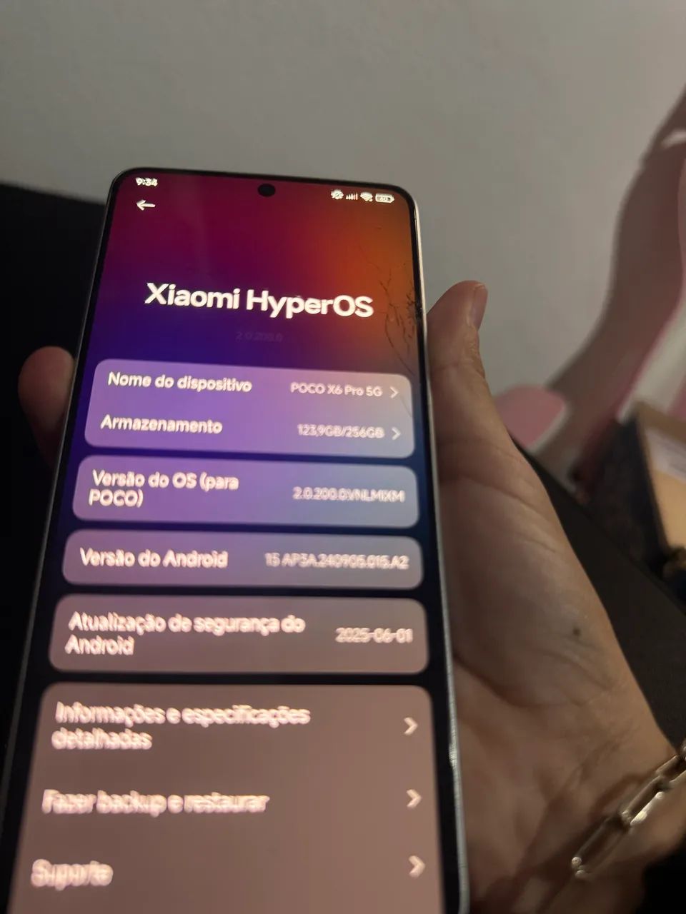 poco x6 pro 256 gb 12 ram (tela trincada) - Foto 3