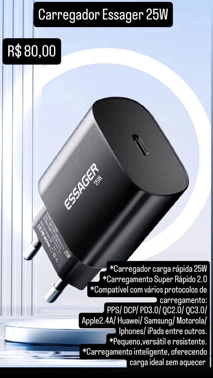 Carregador Essager 25w