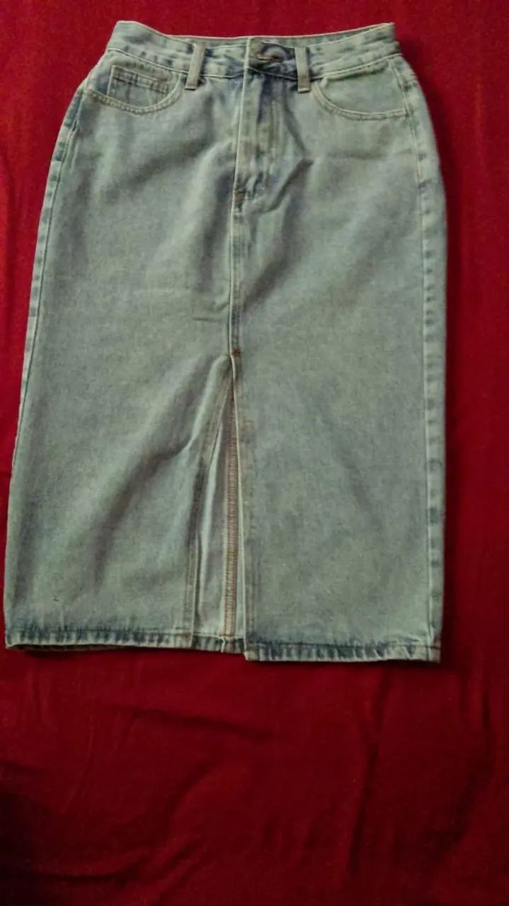 Saia jeans midi - Foto 2