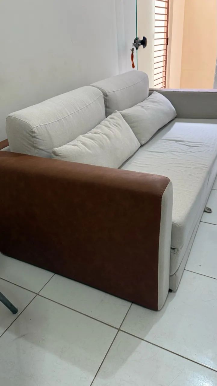 Sofá cama em linho - 1.58m  - Foto 2