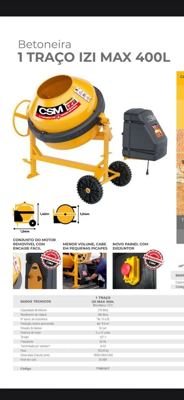 Bitoneira da CSM 400 l - Foto 5