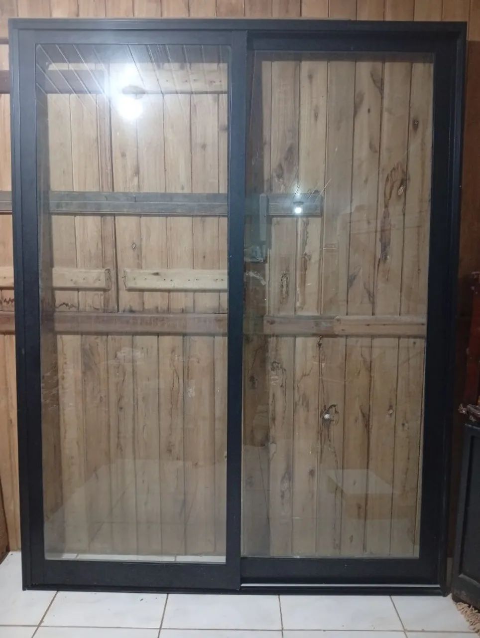 Porta de vidro e alumínio 