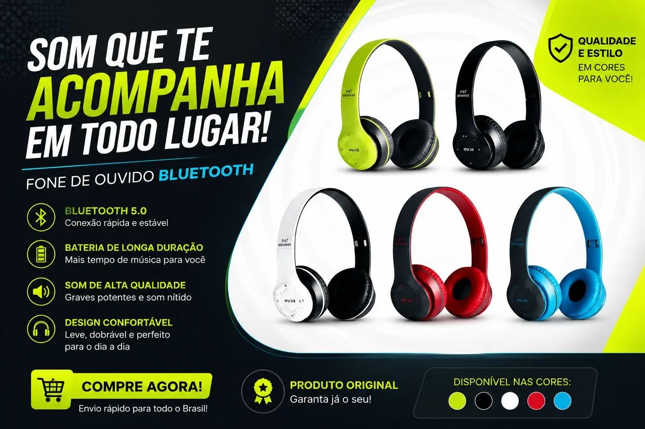 Fone Bluetooth p47 - Foto 2
