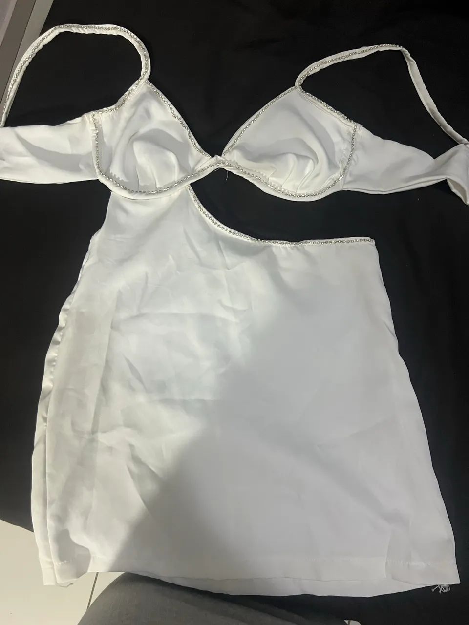 Vestido branco tecido alfataria - Foto 4