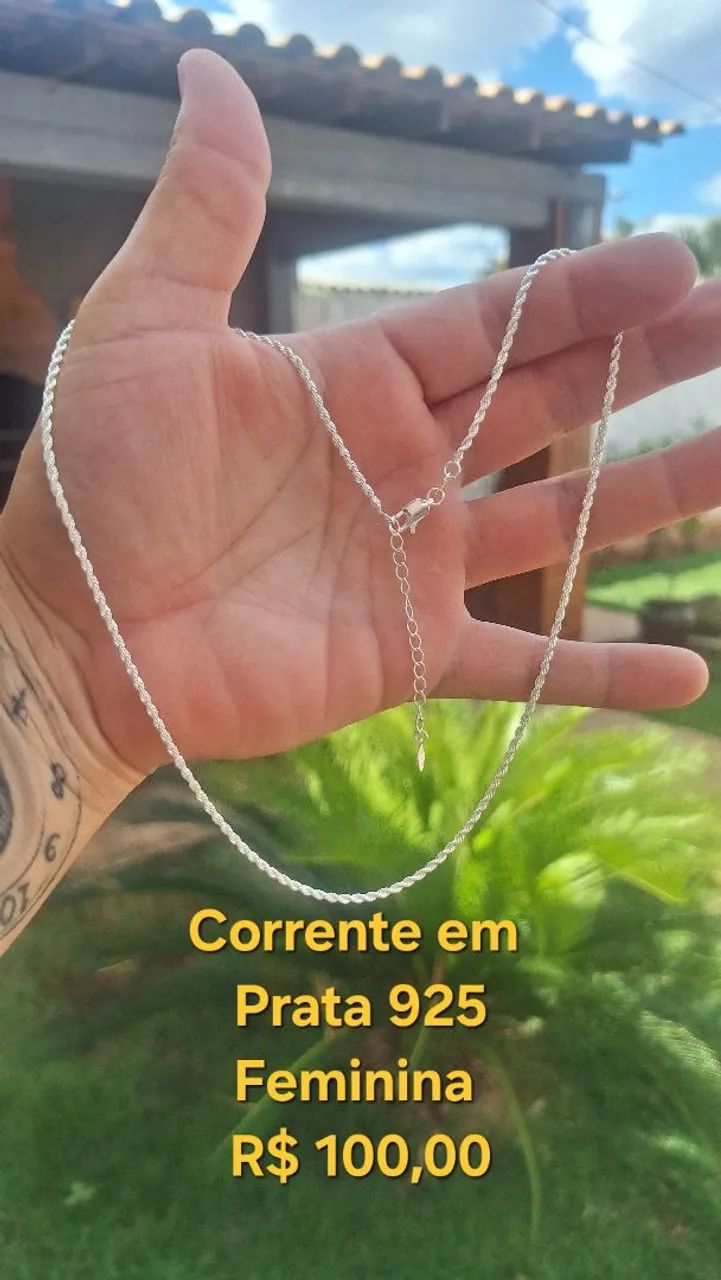 Kit corrente + pingente + Par de Brinco  - Foto 3