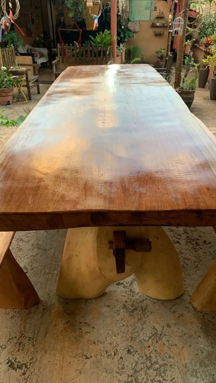 ? Mesa de Jatobá Maciço 2,40m - Elegância para Seu Ambiente - Foto 3