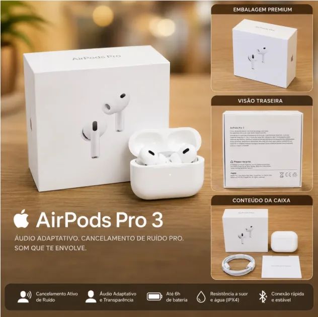 Apple Airpods Pro 3 - Lacrado - Fones de Ouvido - Canoa Quebrada