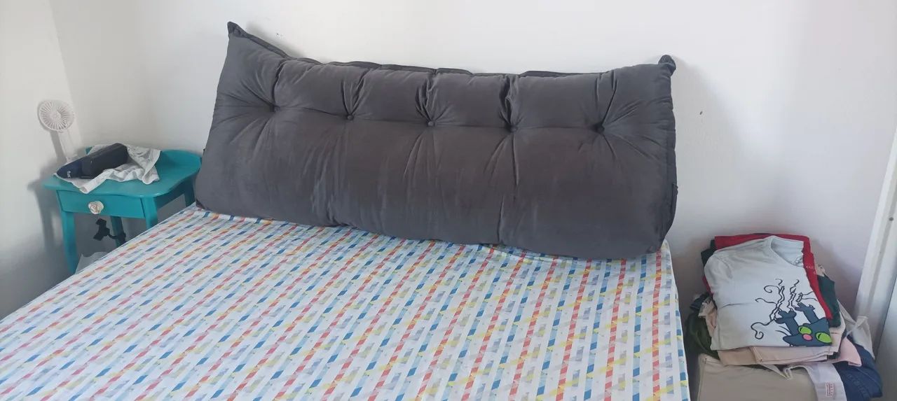 Cabeceira almofada grande em Suede