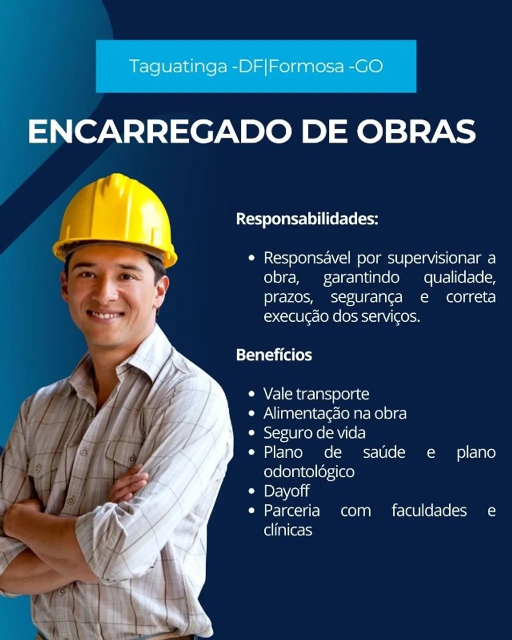 Vaga de Encarregado de Obra(Acabamento e Parede de Concreto) - Vagas de ...