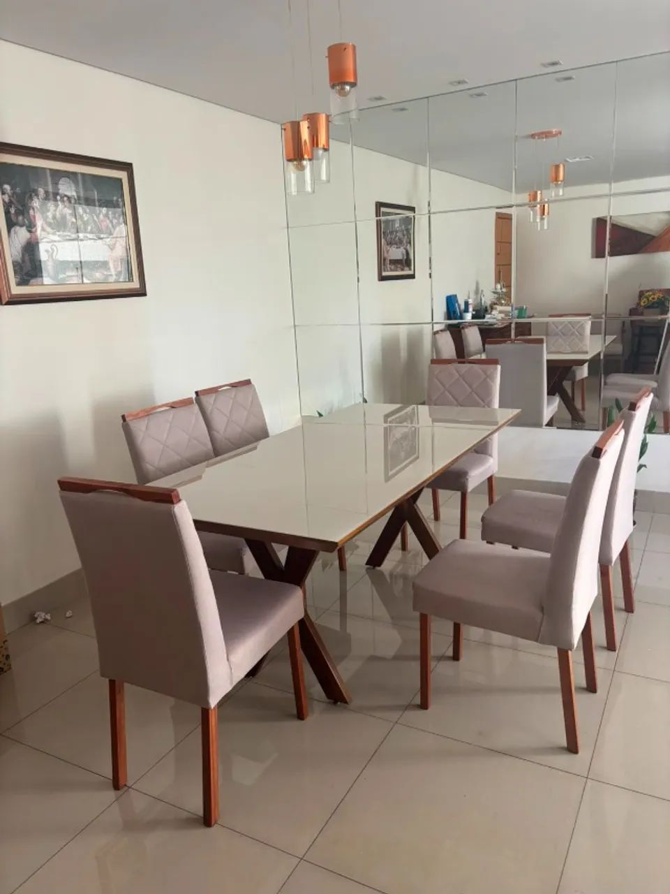 Mesa de Jantar 6 Lugares Com cadeiras