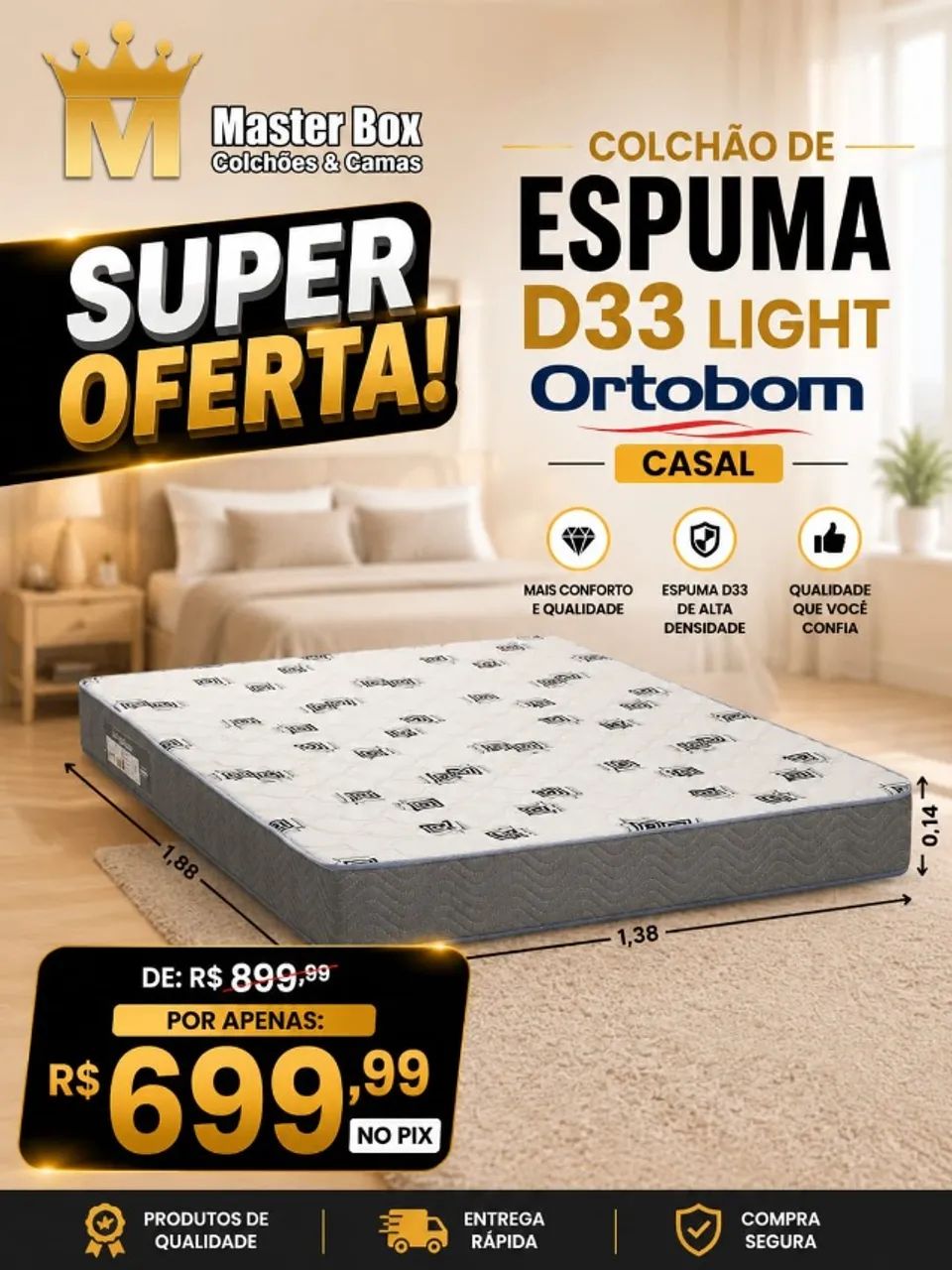 Colchões na promoção diversos tamanhos 