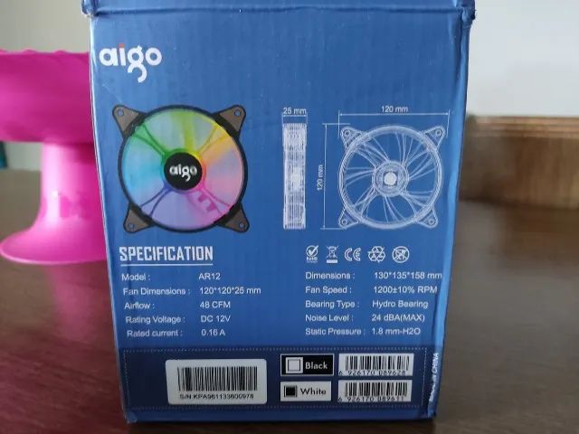 9 coolers aigo ar12 branco com controladora novos - Foto 4