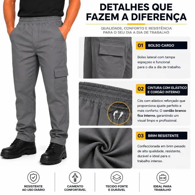 UNIFORME CALCA BRIM PESADO - Foto 3