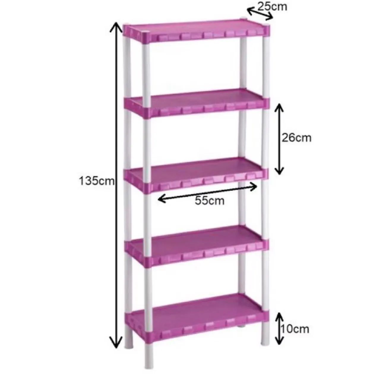 Prateleira de plástico rosa 