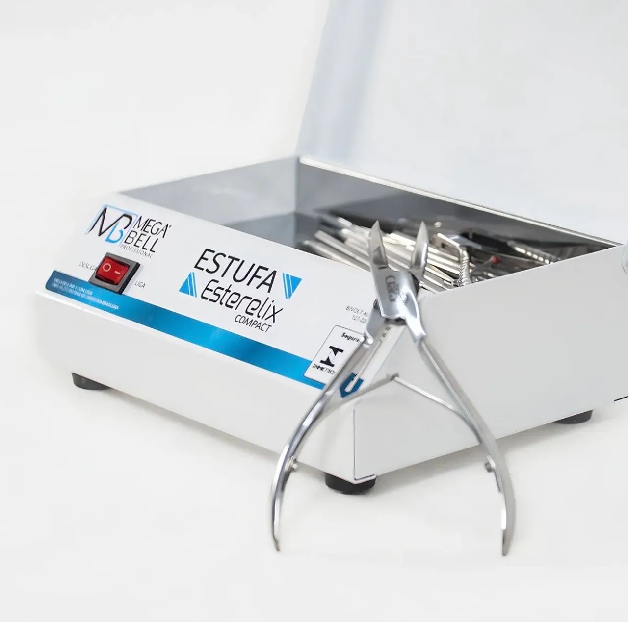 Estufa Manicure Esterilizador De Alicates Pedicure Mega Bell Cor Branco - Foto 4