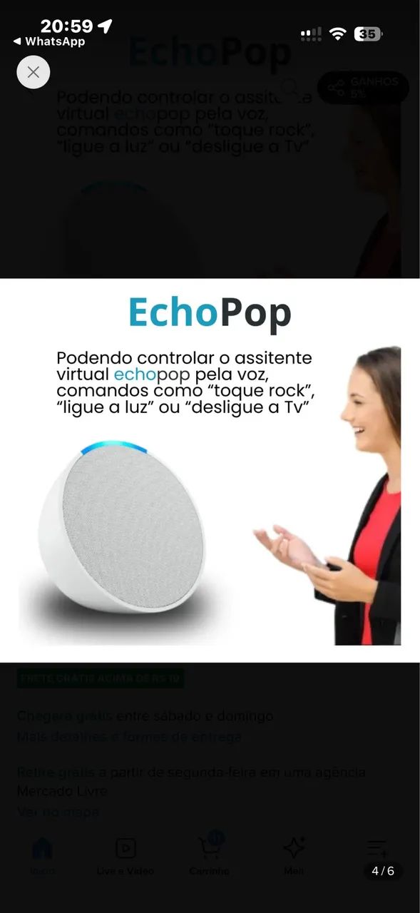 Encho popcaixa de som inteligente com Alexa branca 