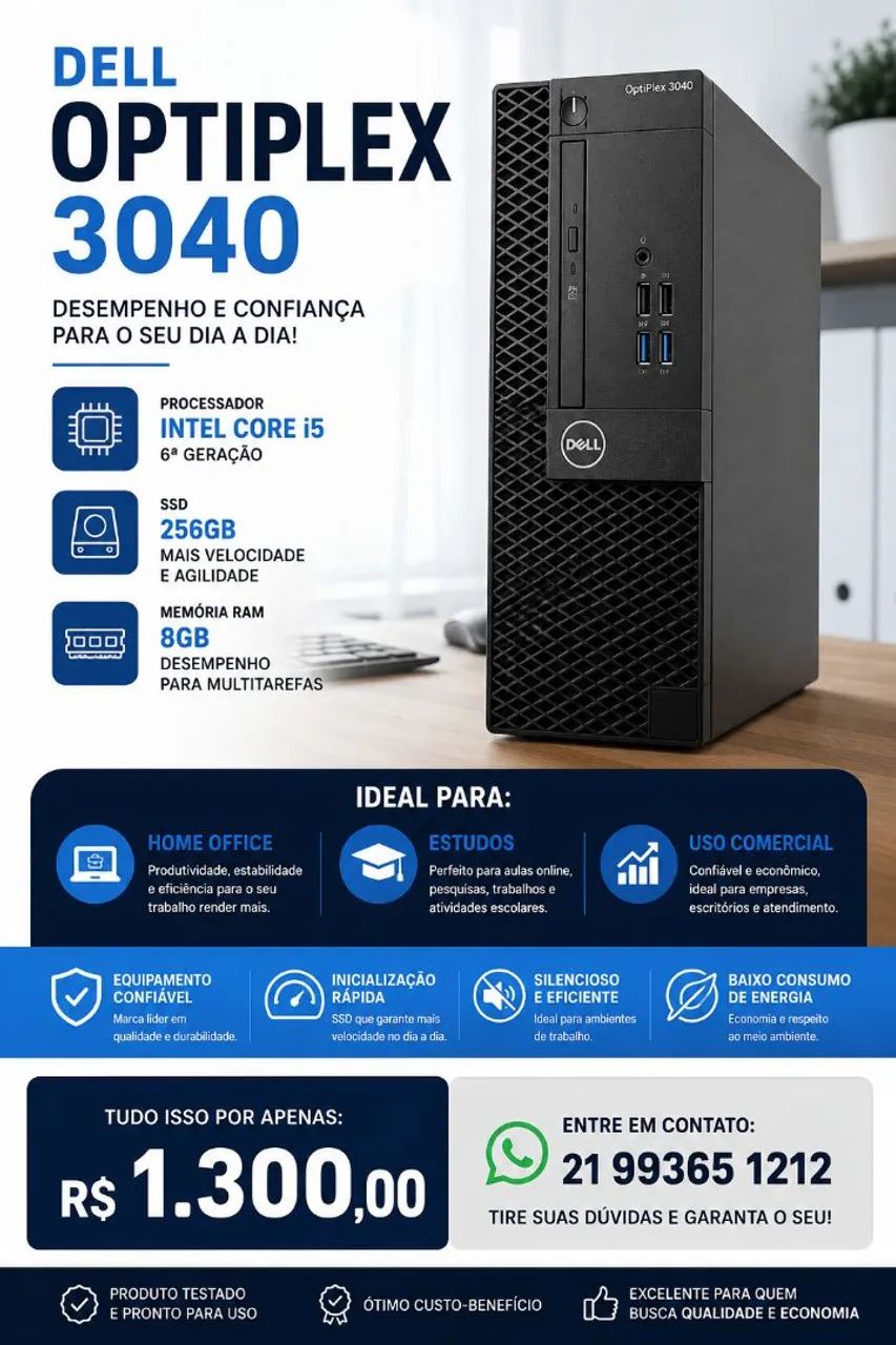 Desktop Dell Optiplex 3040 - i5 SSD 8GB