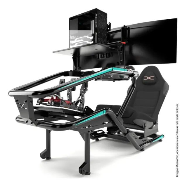Cockpit Extreme Simracing Suporte Para Volante Estação Completa Fórmula 1 Fx1 - Foto 3