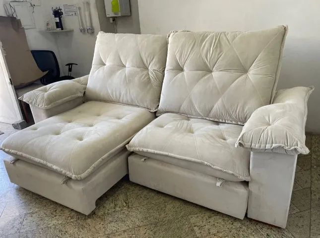 Sofá Retrátil Reclinável Nobre 2,50 Bege