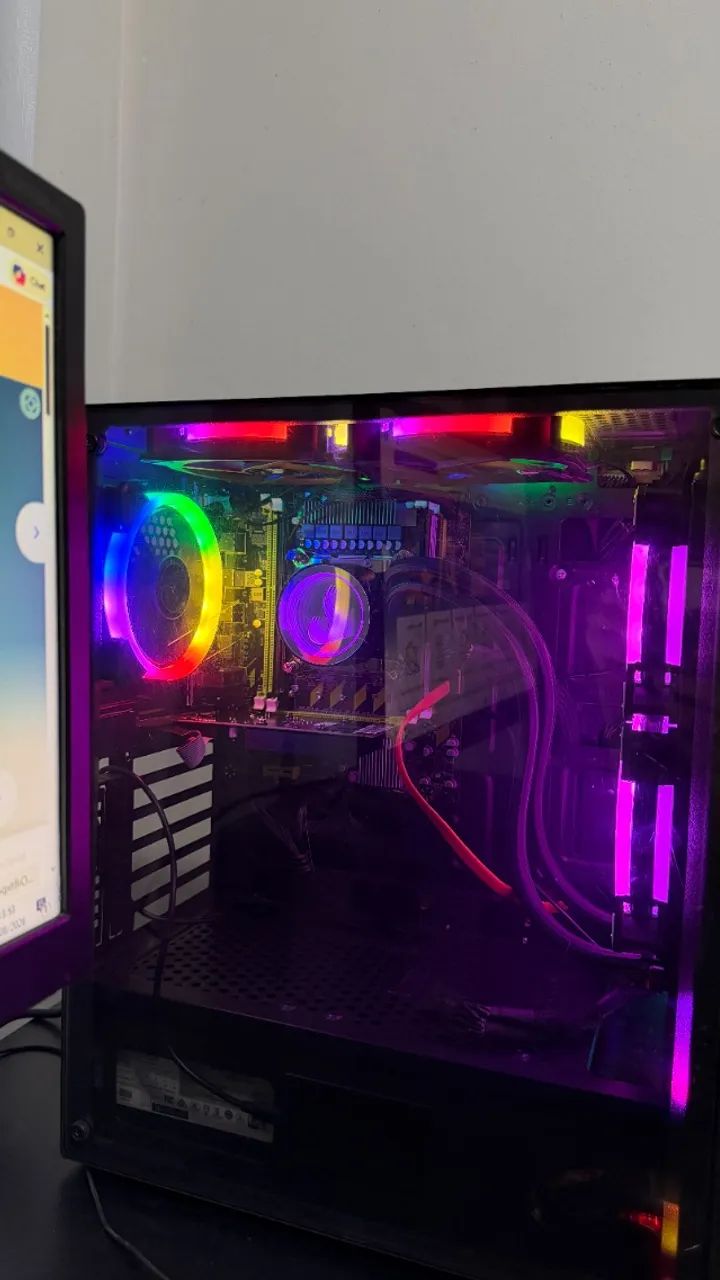 Pc Para Estudos E Escritório Com Lateral De Vidro E Fans Rgb - Foto 4