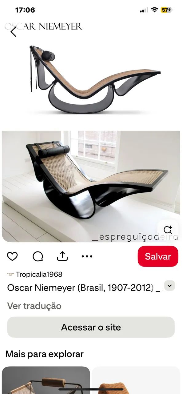 Poltrona CHAISE Longe Rio Oscar Niemeyer  - Foto 5