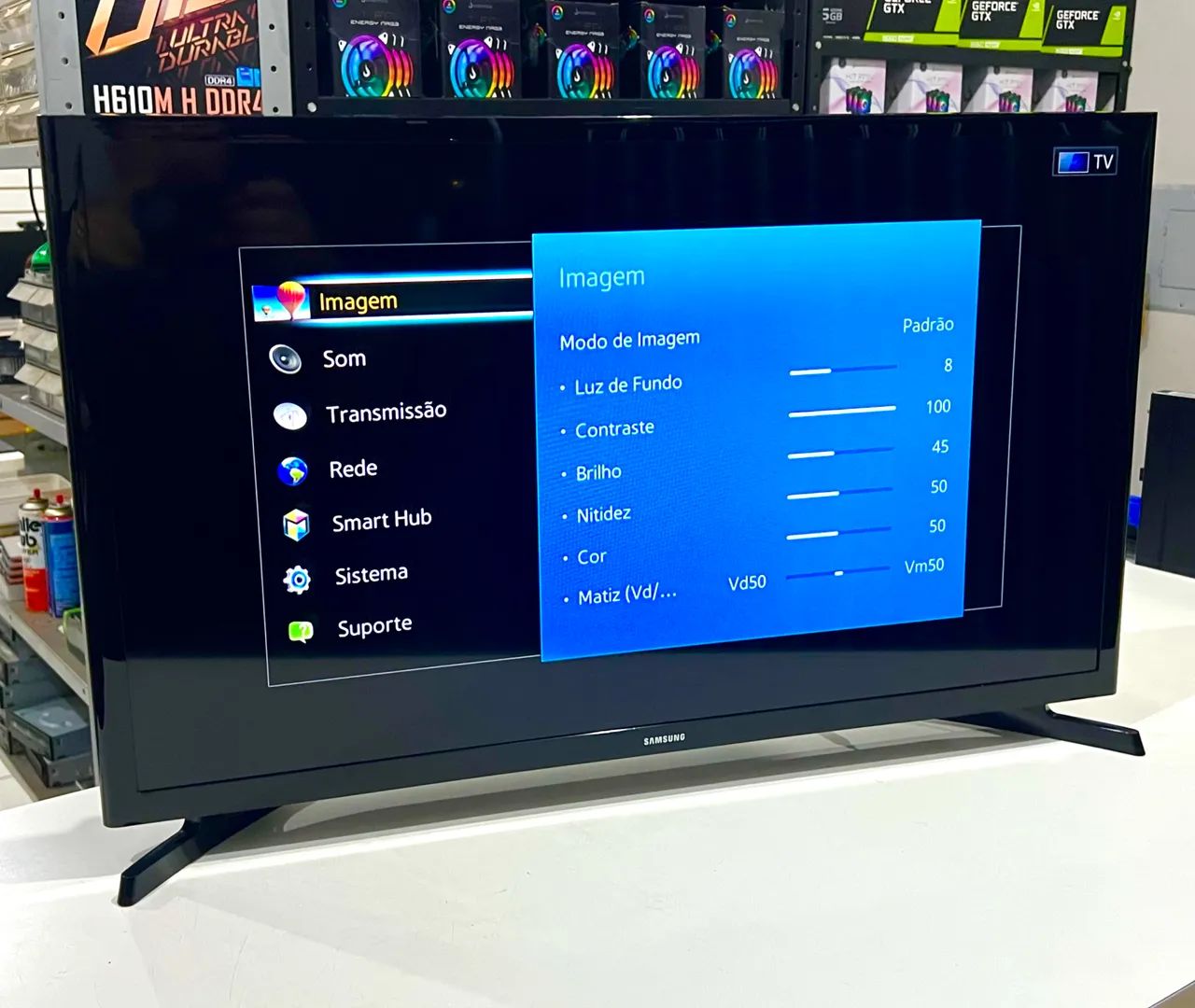 Smart TV Samsung 32 polegadas HD com wifi 5G - Foto 2