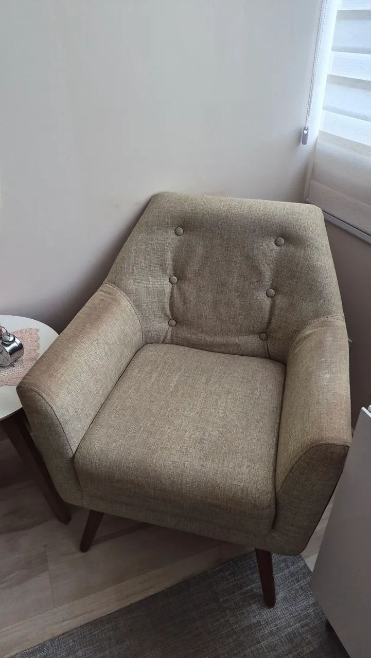 Poltronas em linho marrom  - Foto 3