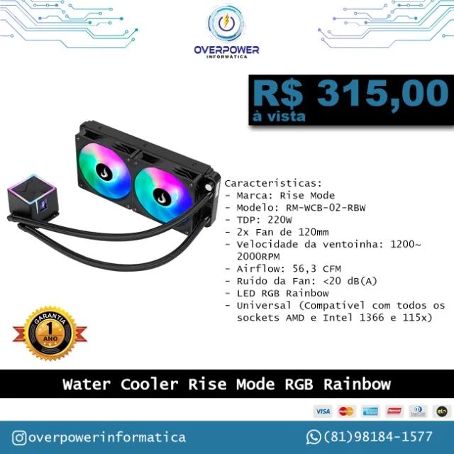 Water Cooler 240mm Rise Mode RGB Rainbow