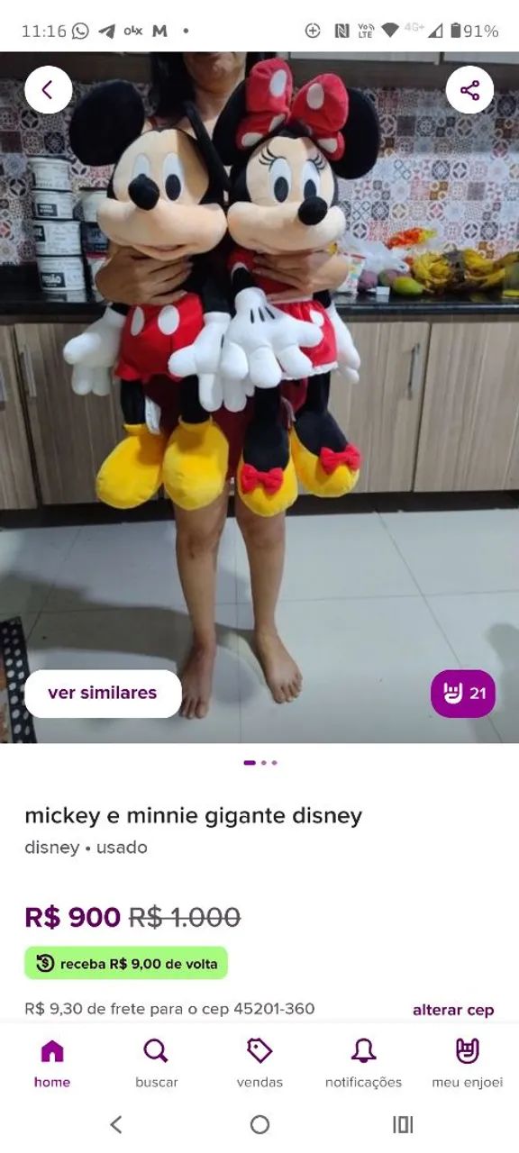 Mickey e Minnie grandes Disney 