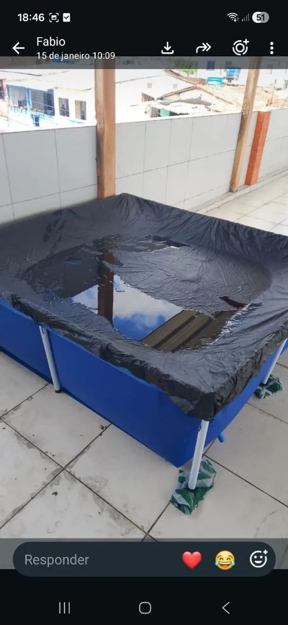 Piscina quadrada com bases de ferro - Foto 2