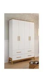 Guarda Roupa Infatil 4 Portas 4 Gavetas Retrô 100% Mdf - Oferta!