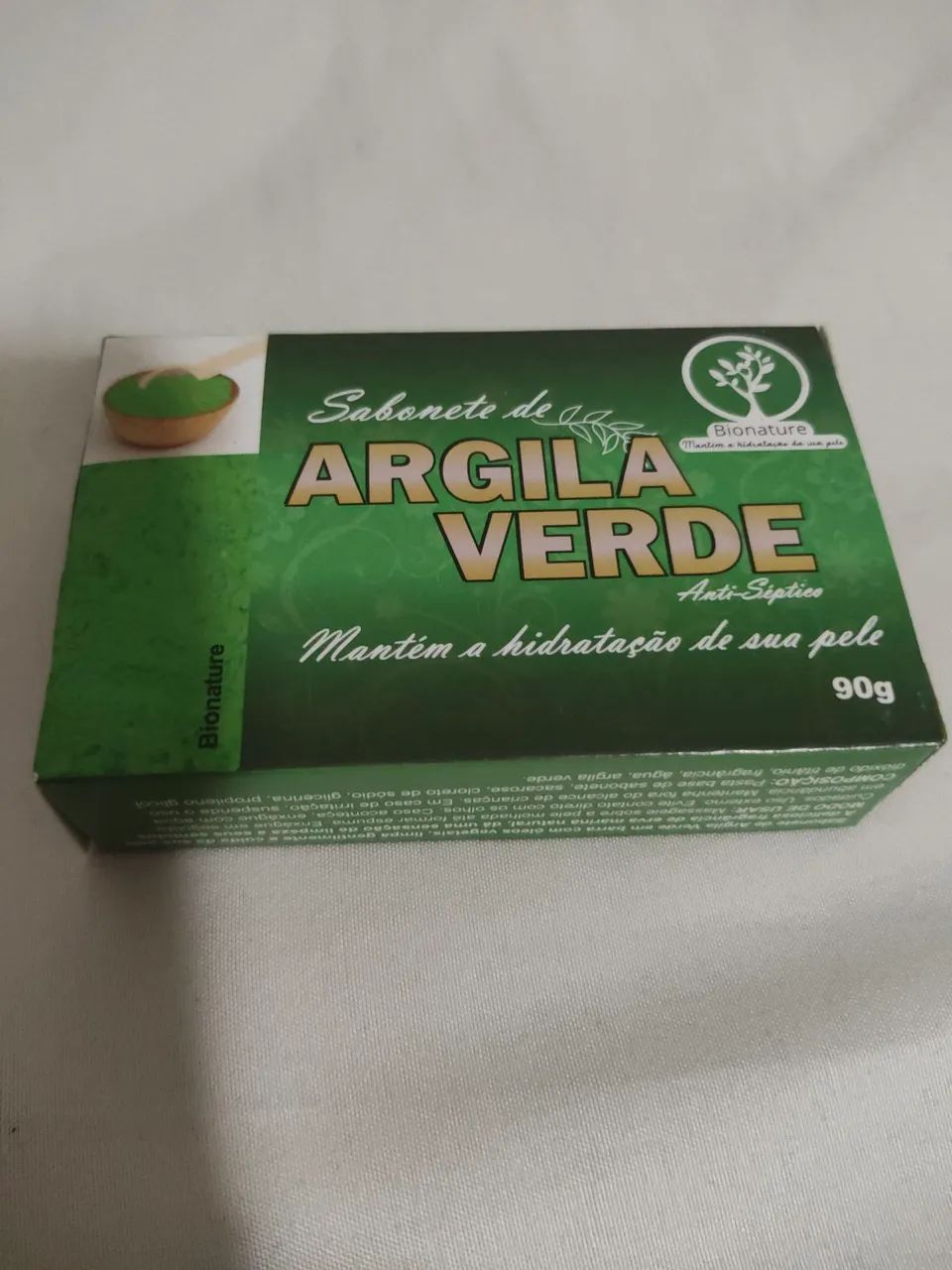 Sabonete corporal em barra Argila verde