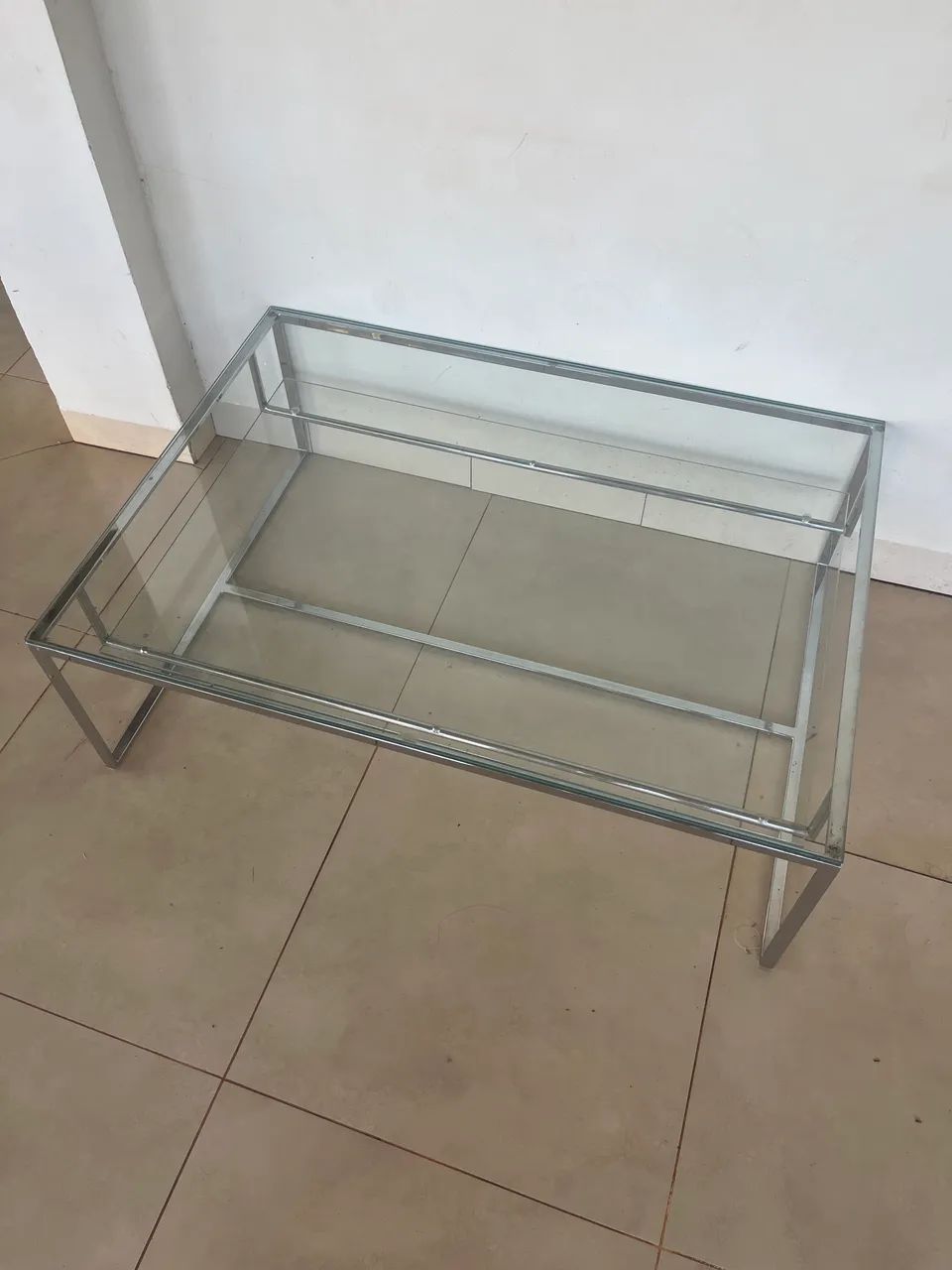 Mesa de centro cromada com vidro  - Foto 2