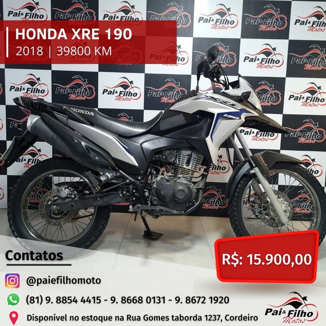 HONDA XRE 190 ANO 2018 FINANCIAMOS EM ATE 48X