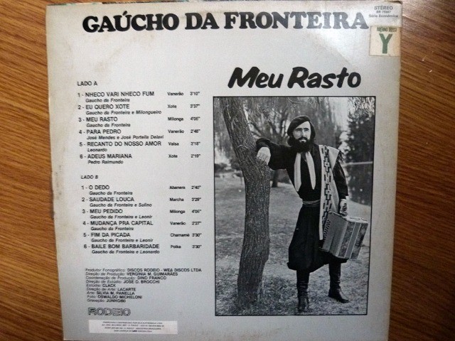 Gaucho Da Fronteira Meu Rasto Lp Nacional 1980 - disco de vinil - Foto 3