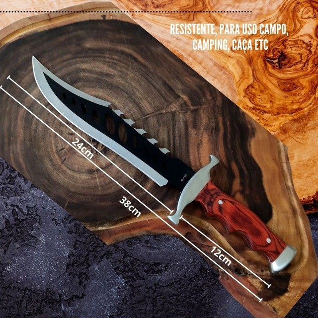 Faca lamina negra facão tatico - Foto 3