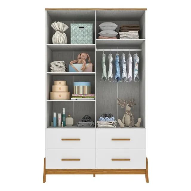 Roupeiro Infantil Guti Retro, 100% MDF - Peroba - Foto 2