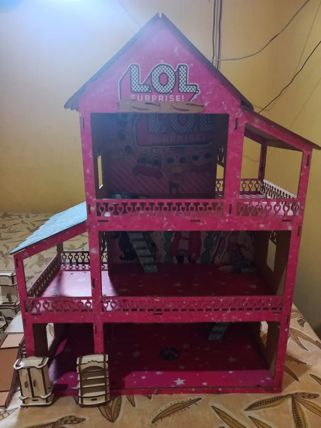 Casa Casinha Para Barbie/polly/lol Grande Mdf Móveis Barbie em