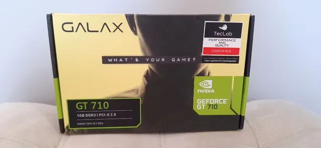 Placa de vídeo - NVIDIA GeForce GT 710 (1GB / PCI-E) - Galax