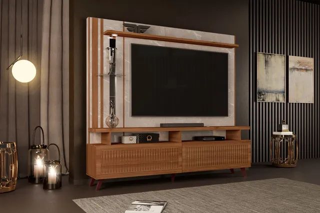 Estante  Home Theater Frade Vega para TV até 65 polegadas com LED fili