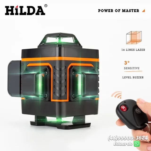  Nível Laser Hilda 12 linhas 3D/4D Automático 360 Horizontal E Vertical Cruz 