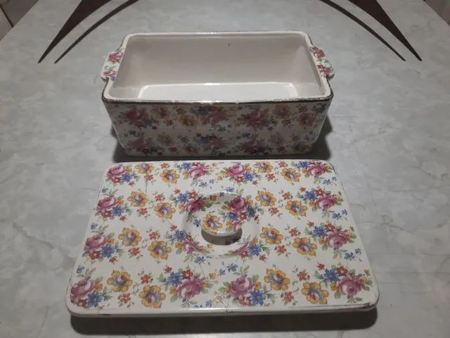 Sopera com tampa Porcelana Mauá retangular. Antiga.  - Foto 6