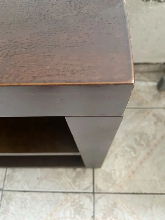 Brown Nightstand with Casters