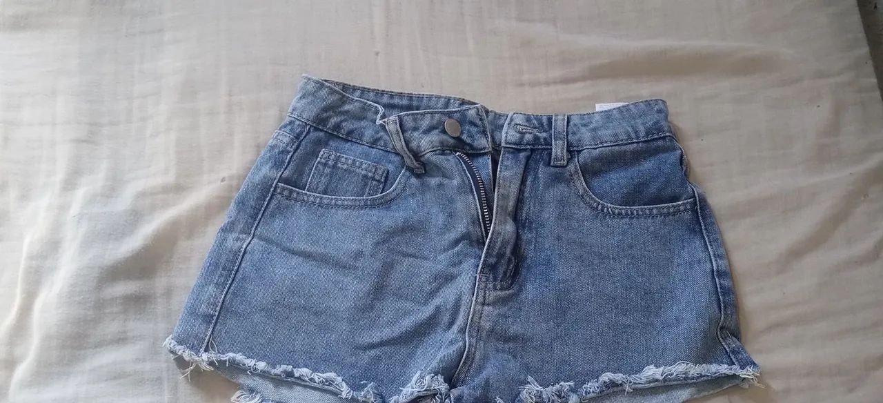 Short Jeans Destroyed Preto - Tamanho P(34/36 ambos os shorts) - Foto 3
