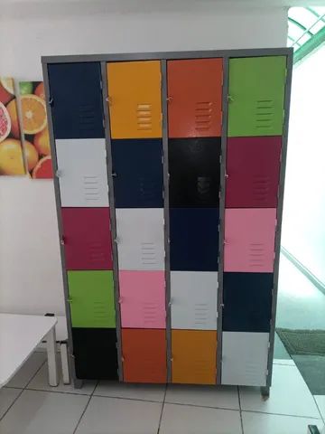 Armário de aço guarda volumes com 20 portas coloridas mescladas.( novos )Lê a Descrição - Foto 2