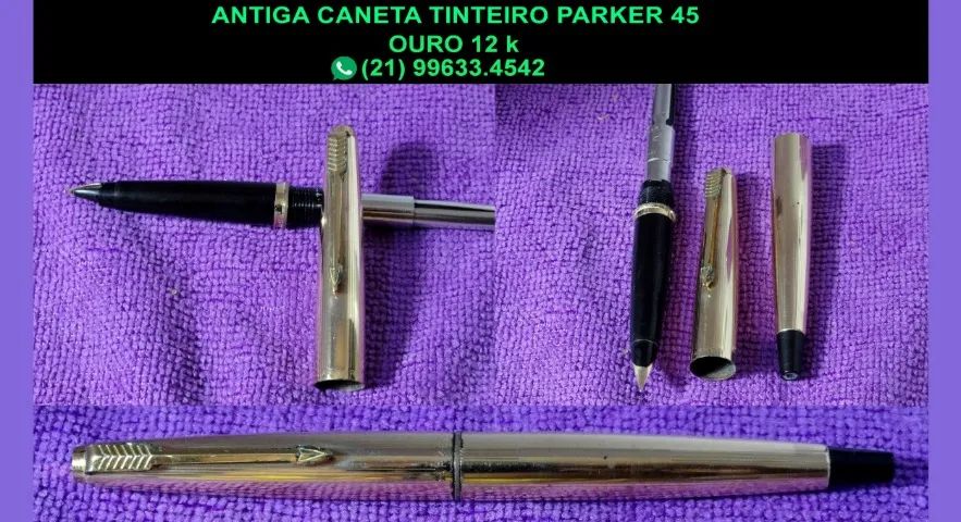   Antiga caneta tinteiro Parker 45 em ouro 12 k.Made in USA - Foto 6