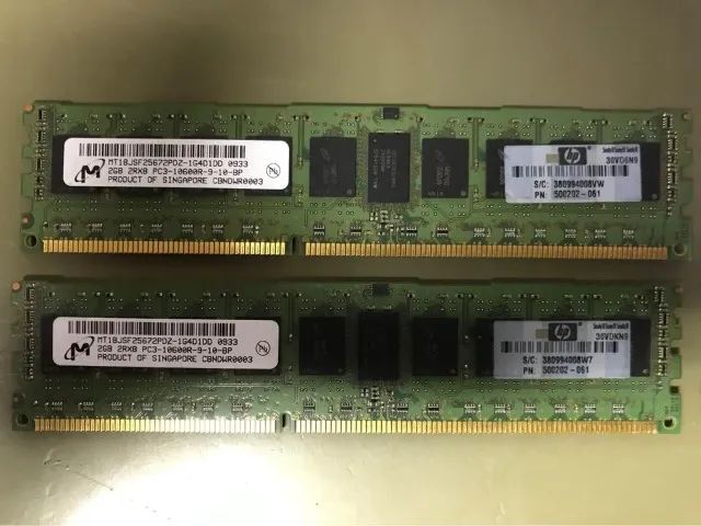 Memória 2GB x2 DDR3 com ECC para servidor